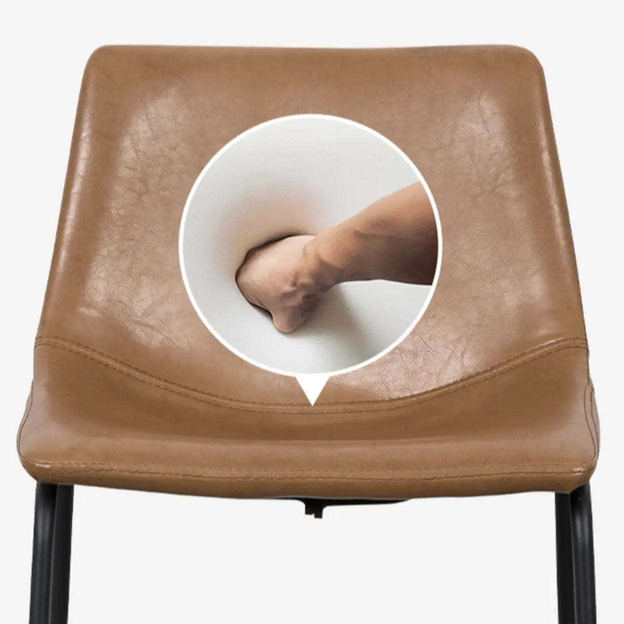 Modern Leather Counter Bar Stool with Metal Legs