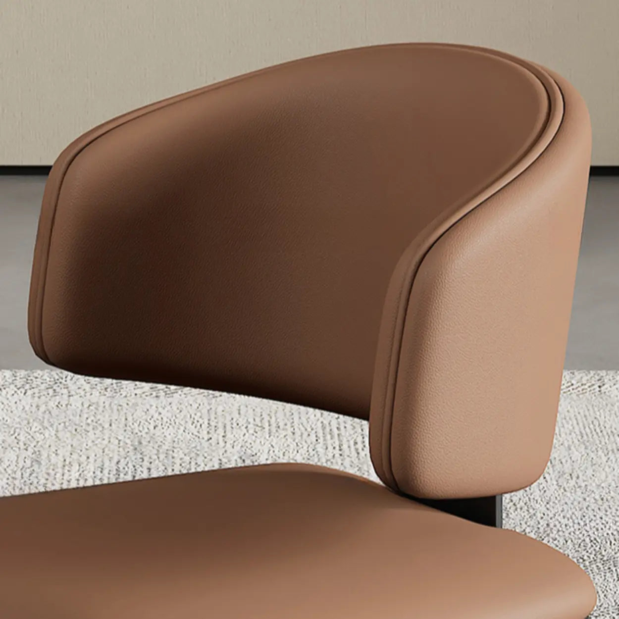 Modern Leather Curved Wingback Dining Chair
