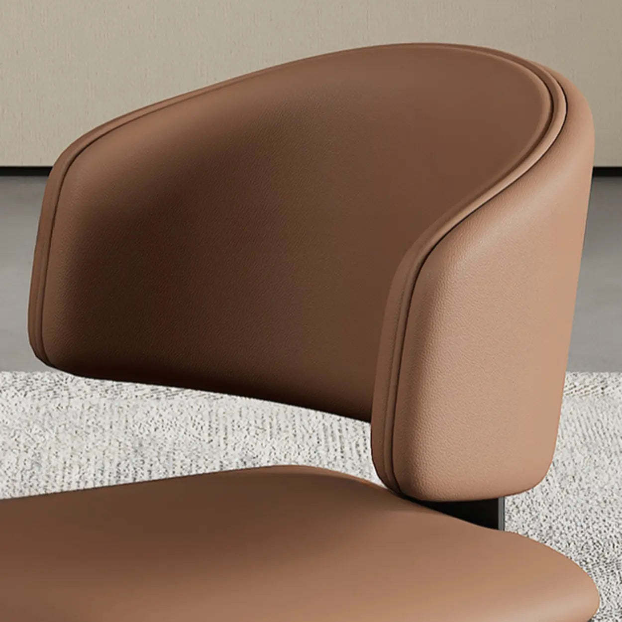Modern Leather Curved Wingback Dining Chair