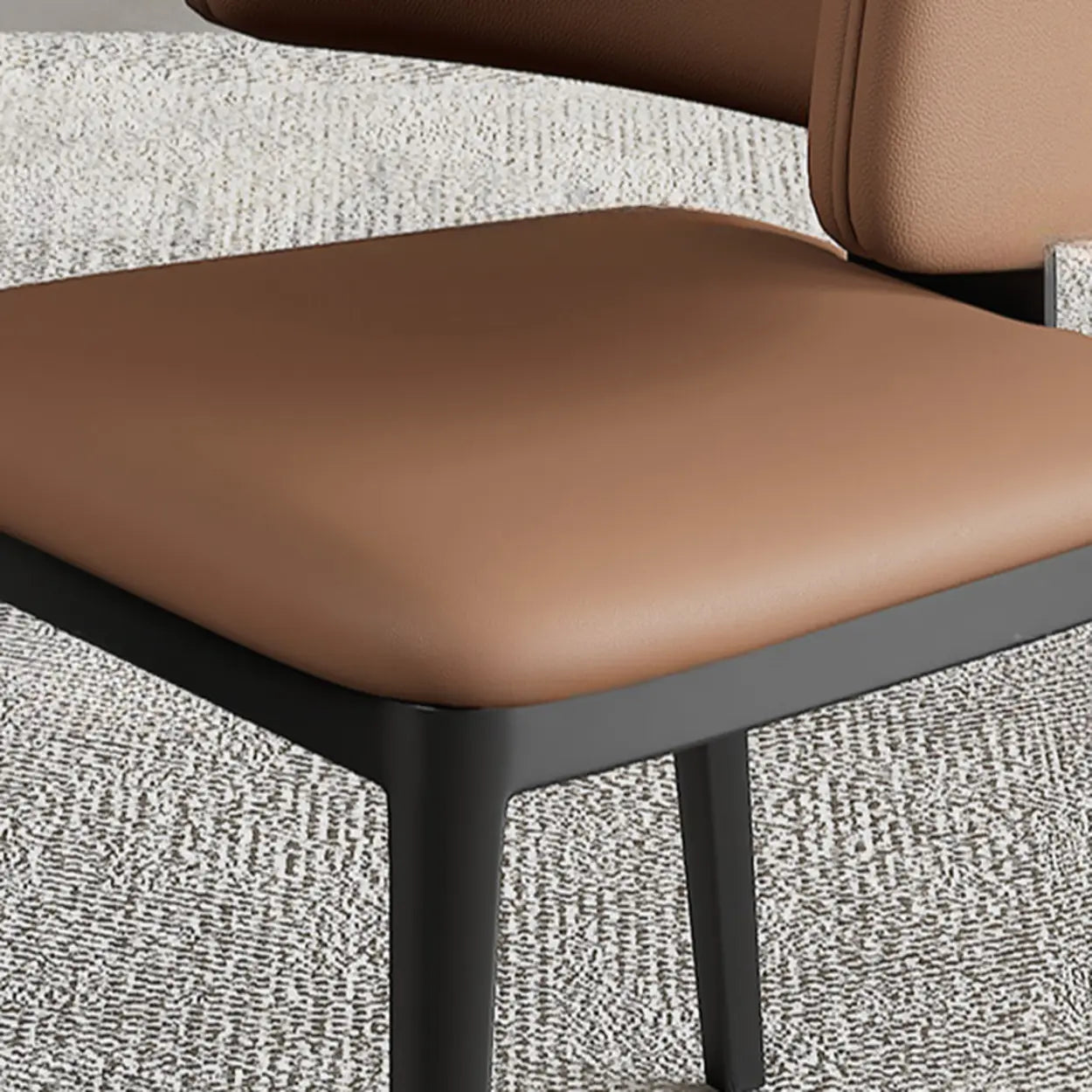 Modern Leather Curved Wingback Dining Chair