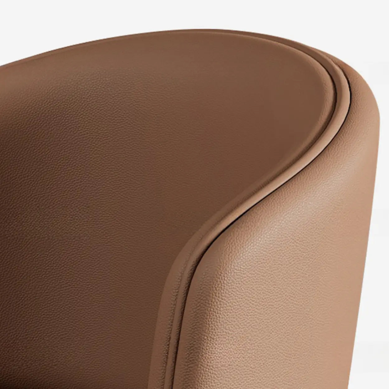Modern Leather Curved Wingback Dining Chair — Coffee