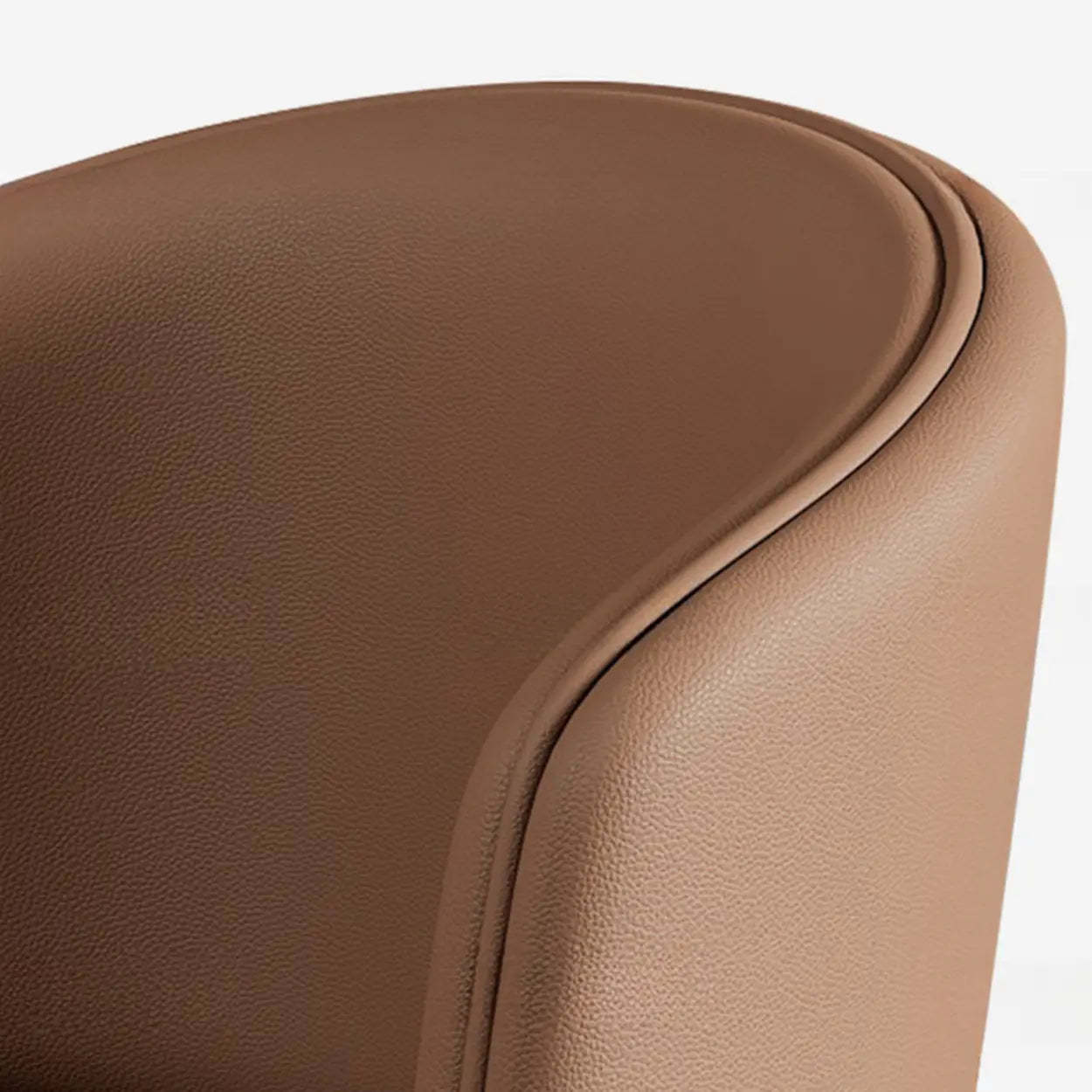 Modern Leather Curved Wingback Dining Chair — Coffee