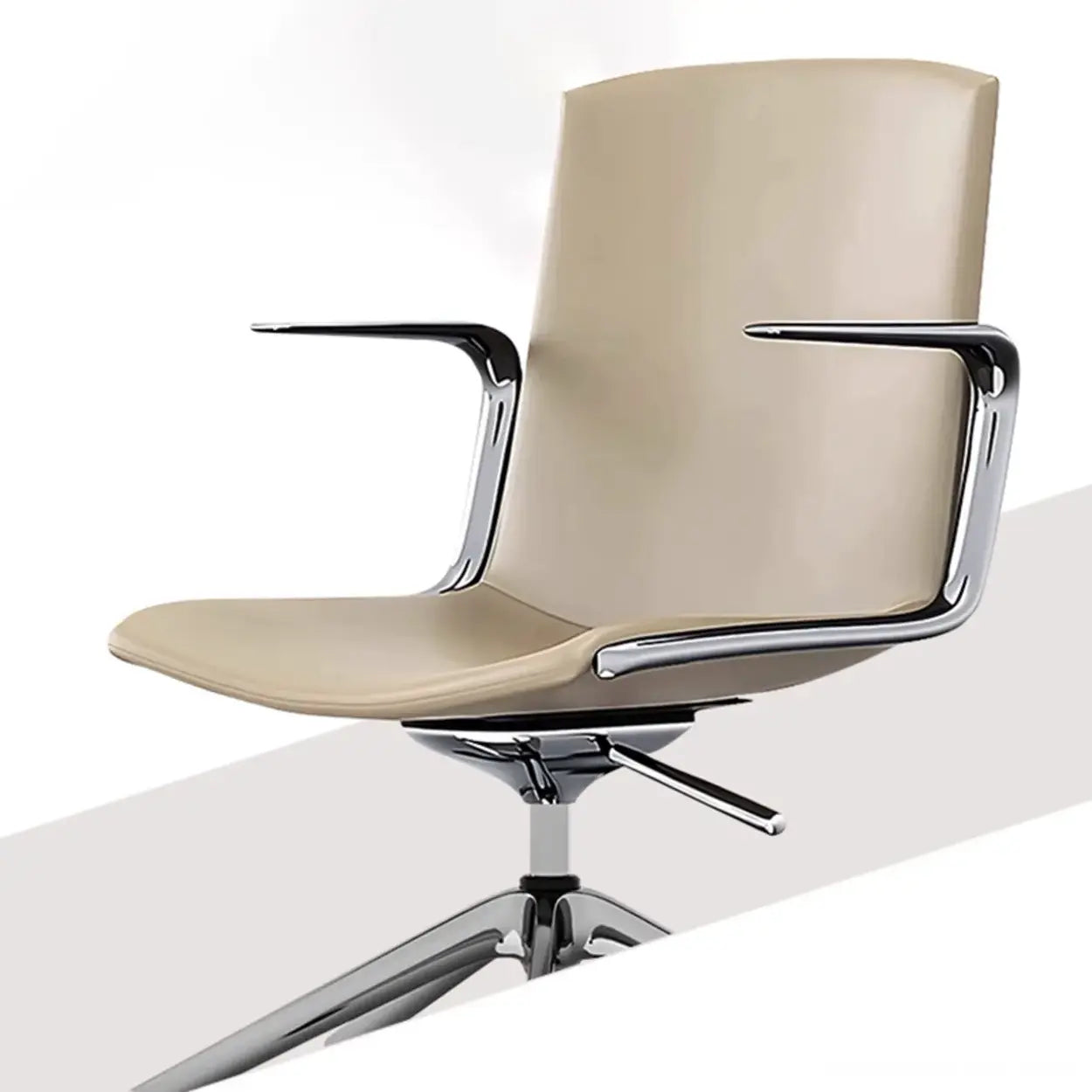 Modern Leather High-Back Swivel Armrest Office Chair