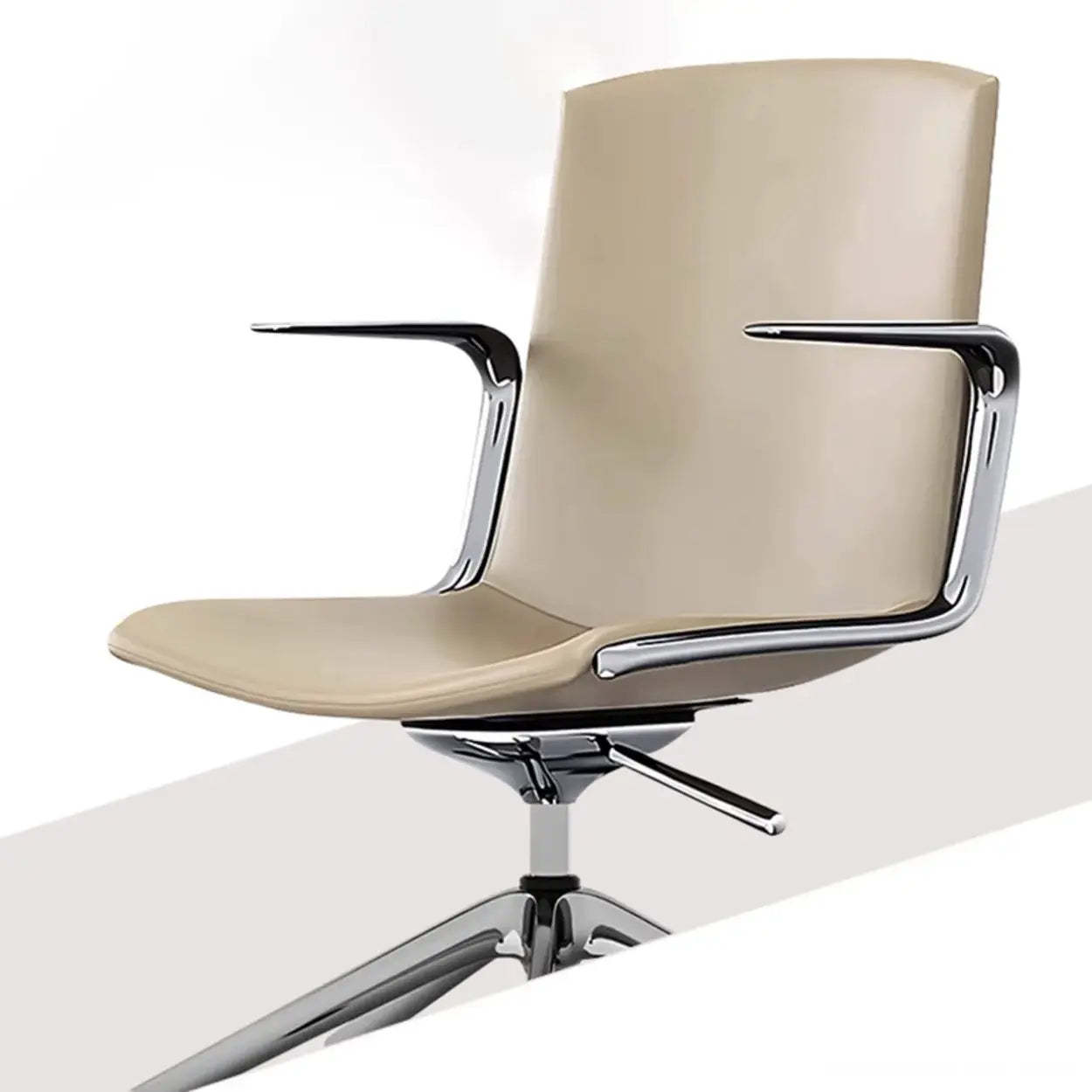 Modern Leather High-Back Swivel Armrest Office Chair