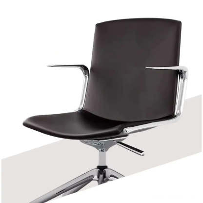 Modern Leather High-Back Swivel Armrest Office Chair