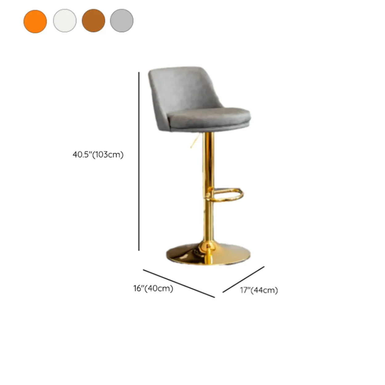Modern Leather Swivel Bar Stool with Footrest