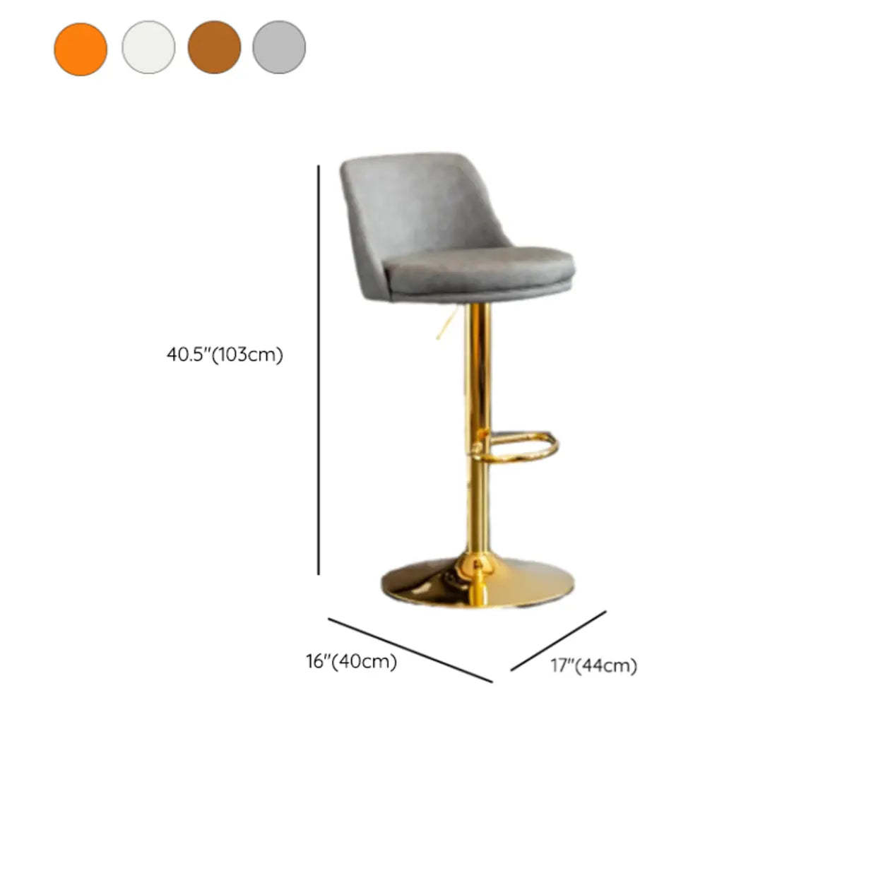 Modern Leather Swivel Bar Stool with Footrest