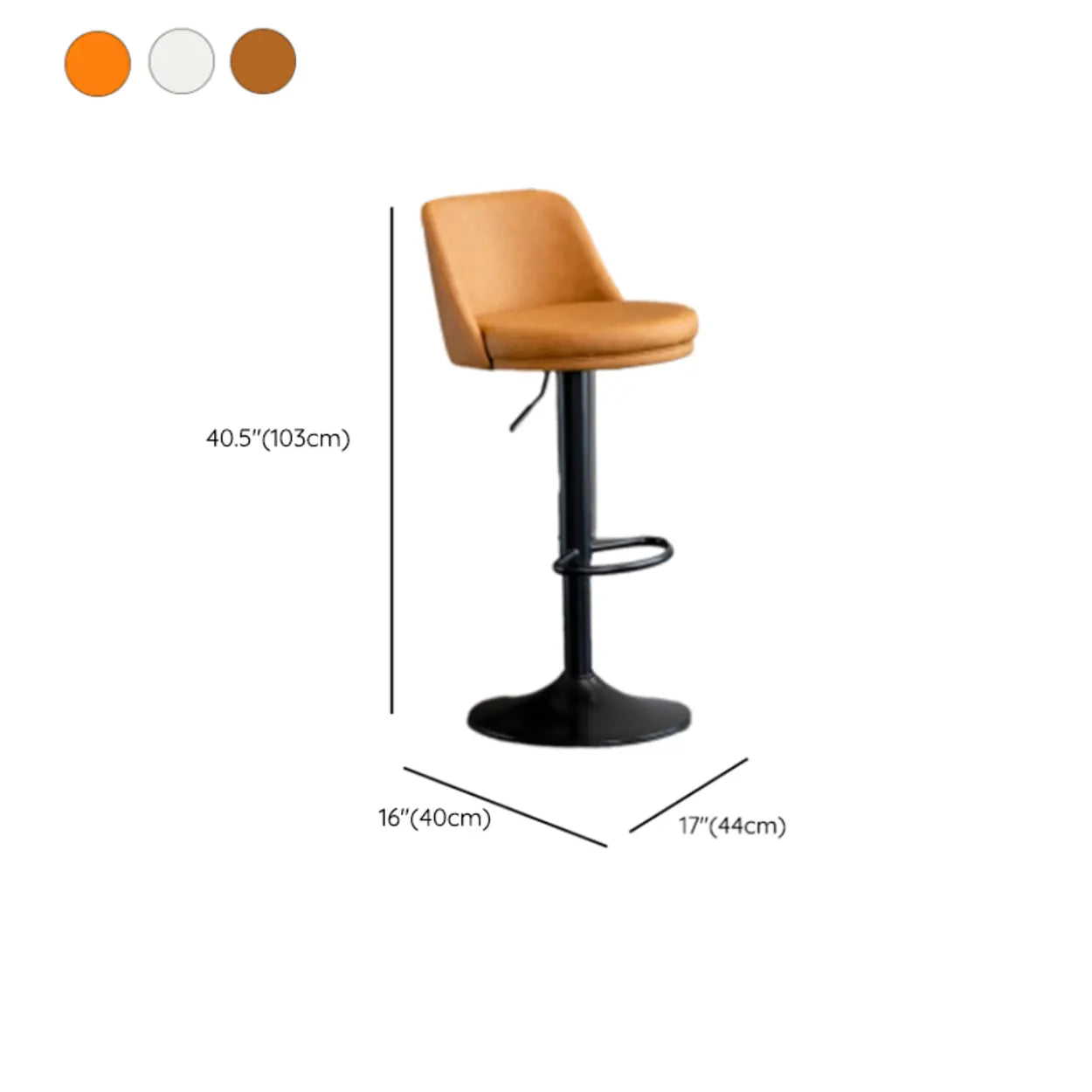 Modern Leather Swivel Bar Stool with Footrest
