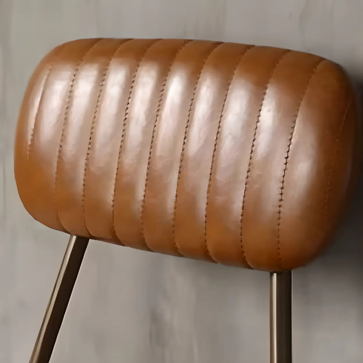 Modern Leather Metal Saddle Bar Stool