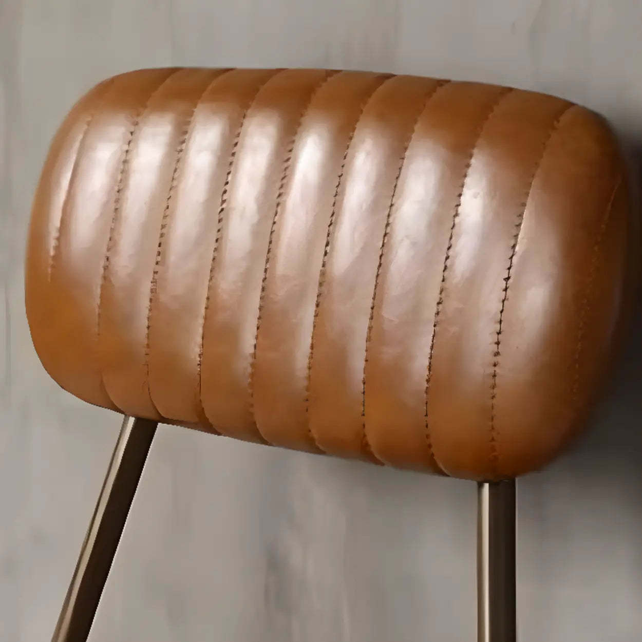 Modern Leather Metal Saddle Bar Stool
