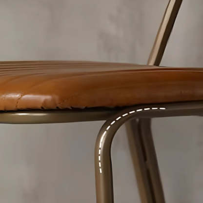 Modern Leather Metal Saddle Bar Stool