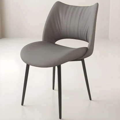 Modern Leather Open Back Dining Chair — White