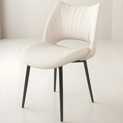 Modern Leather Open Back Dining Chair — Orange