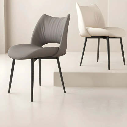Modern Leather Open Back Dining Chair