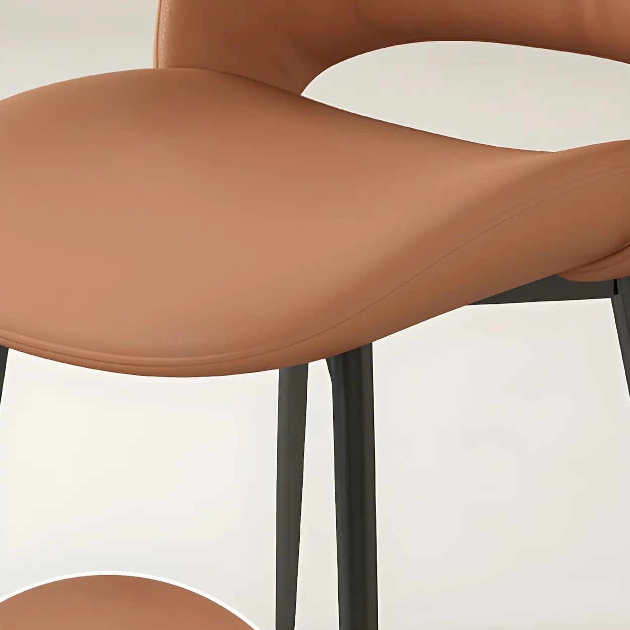 Modern Leather Open Back Dining Chair
