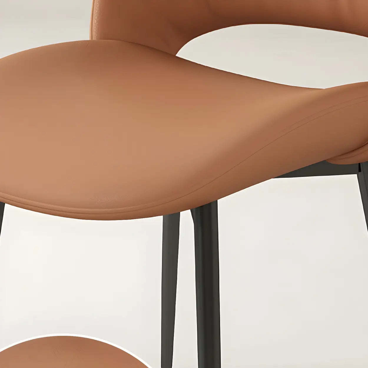 Modern Leather Open Back Dining Chair