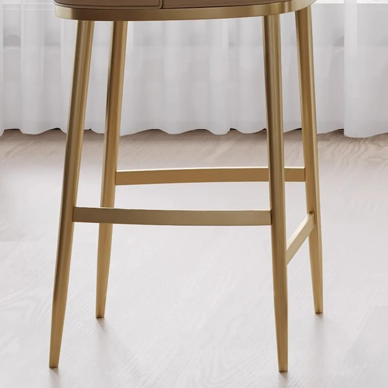 Modern Leather Padded Low Back Counter Bar Stool — Orange