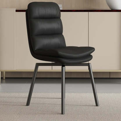 Modern Leather Padded Swivel Dining Chair