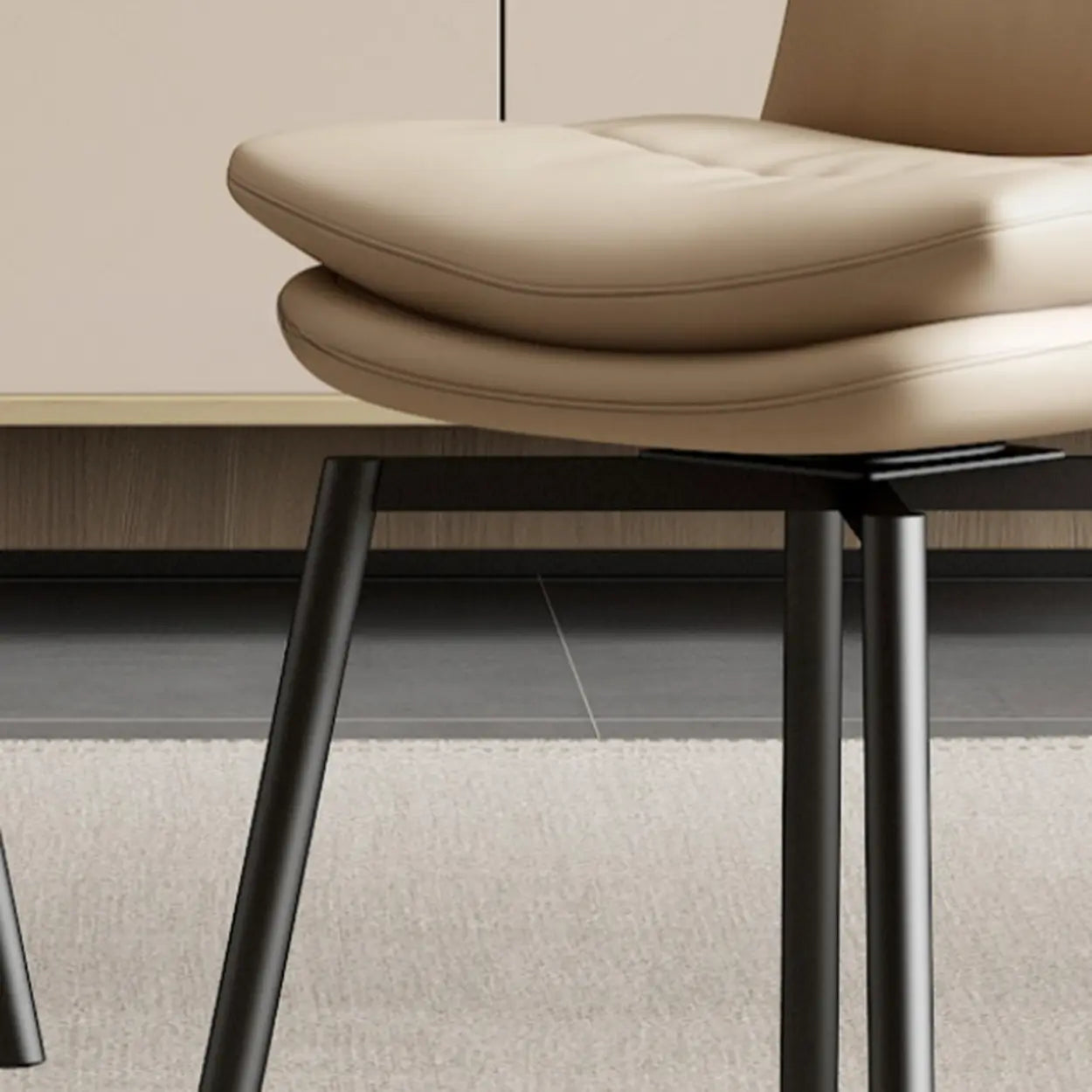 Modern Leather Padded Swivel Dining Chair