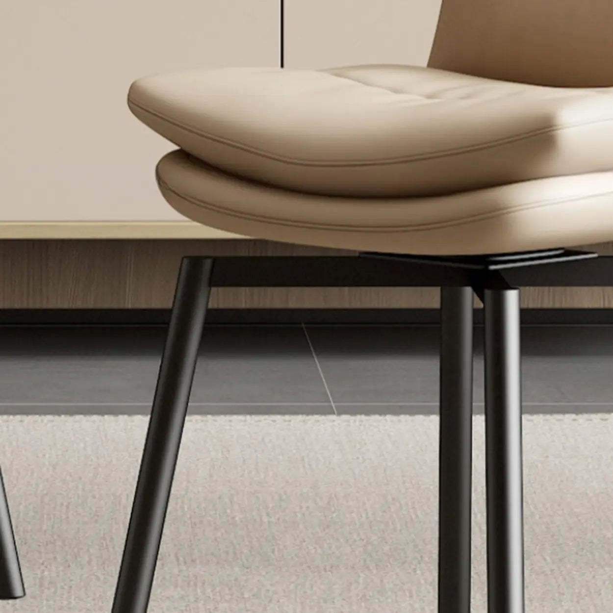 Modern Leather Padded Swivel Dining Chair