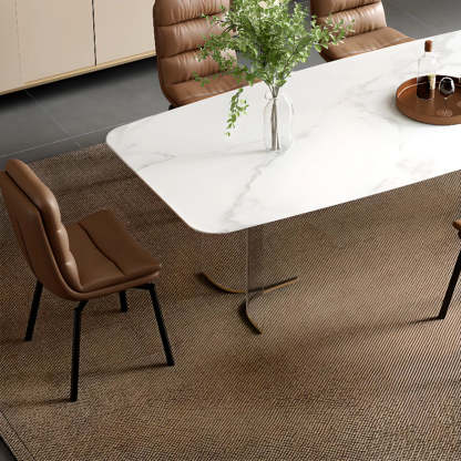 Modern Leather Padded Swivel Dining Chair