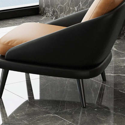 Modern Black Leather Accent Chair