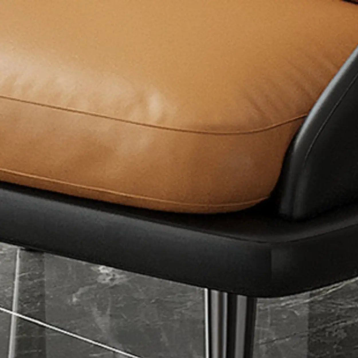 Modern Black Leather Accent Chair