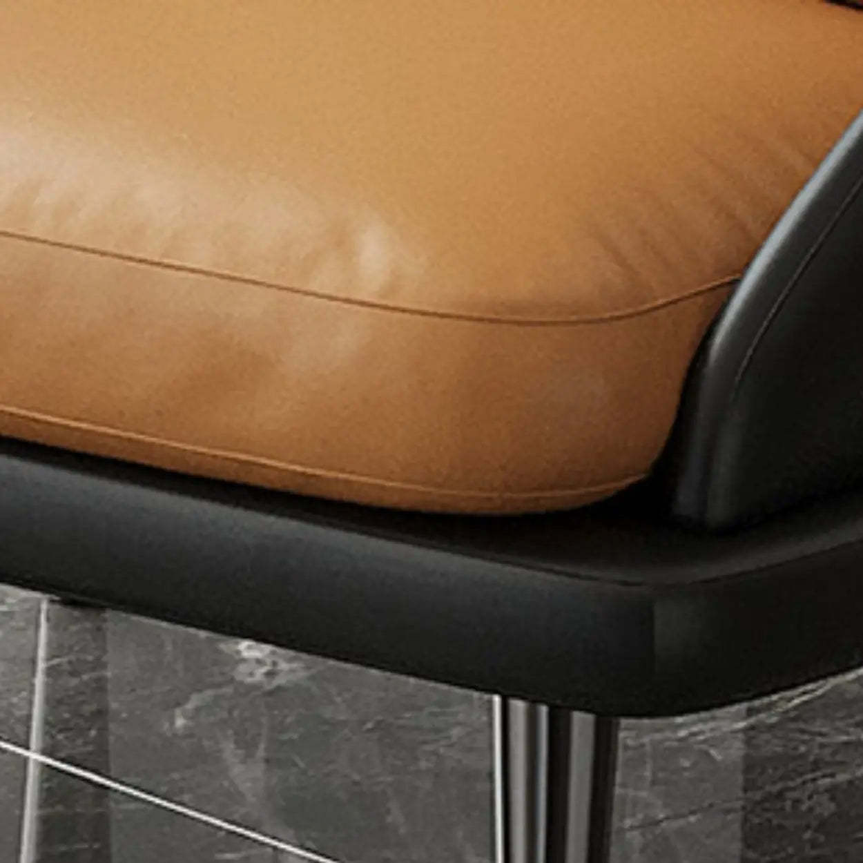 Modern Black Leather Accent Chair