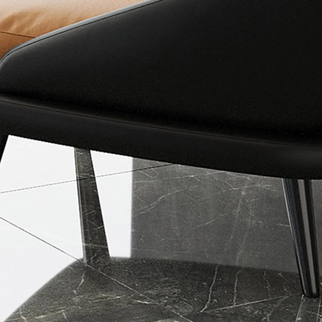 Modern Black Leather Accent Chair