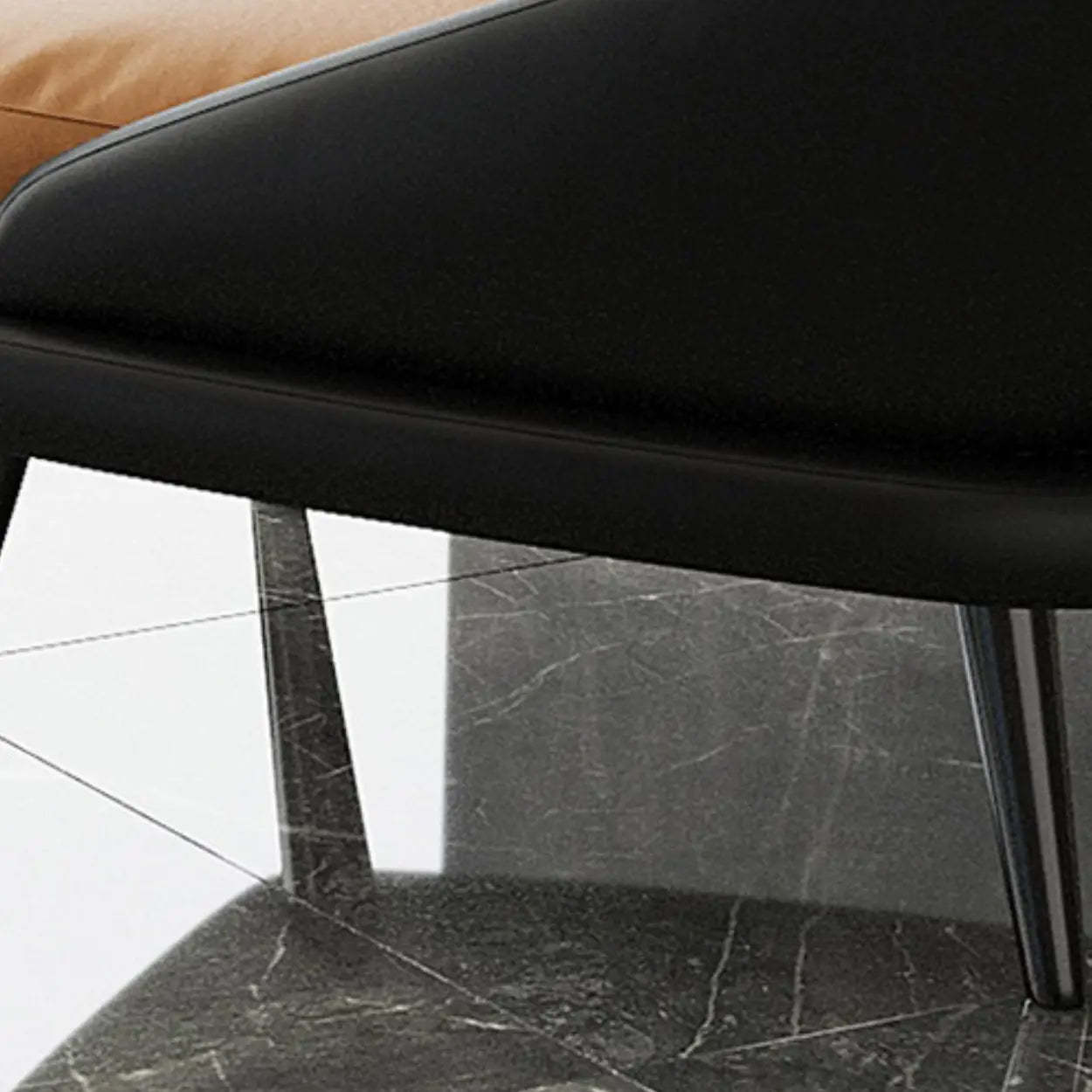 Modern Black Leather Accent Chair