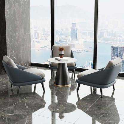 Modern Black Leather Accent Chair