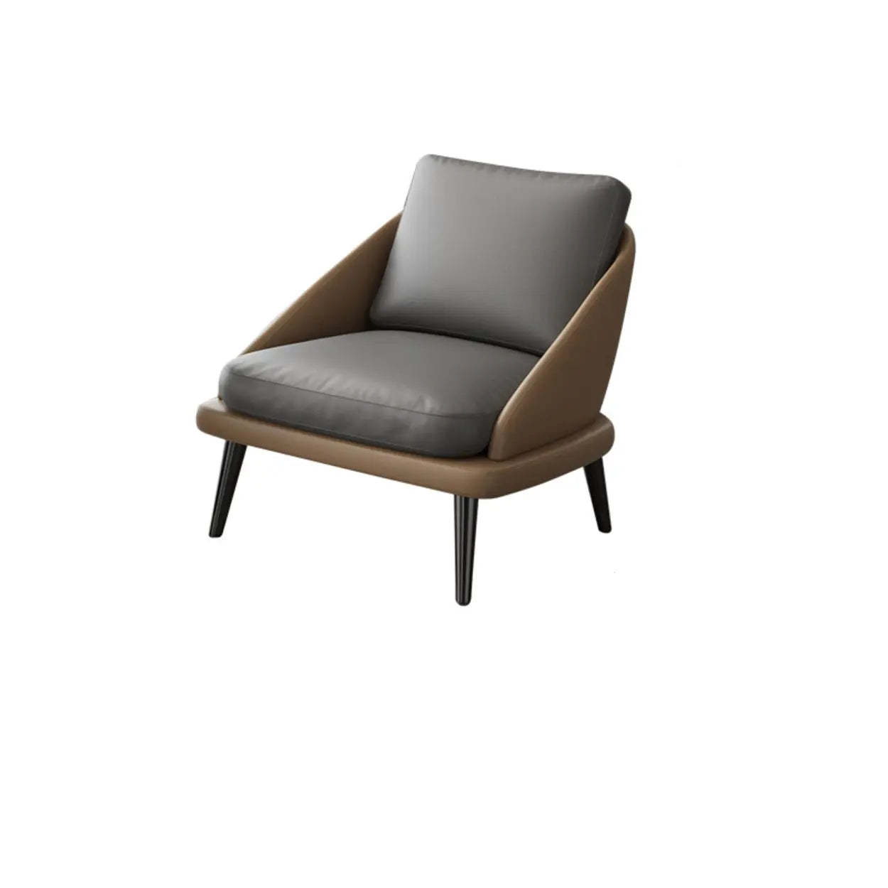 Modern Black Leather Accent Chair