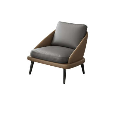 Modern Black Leather Accent Chair