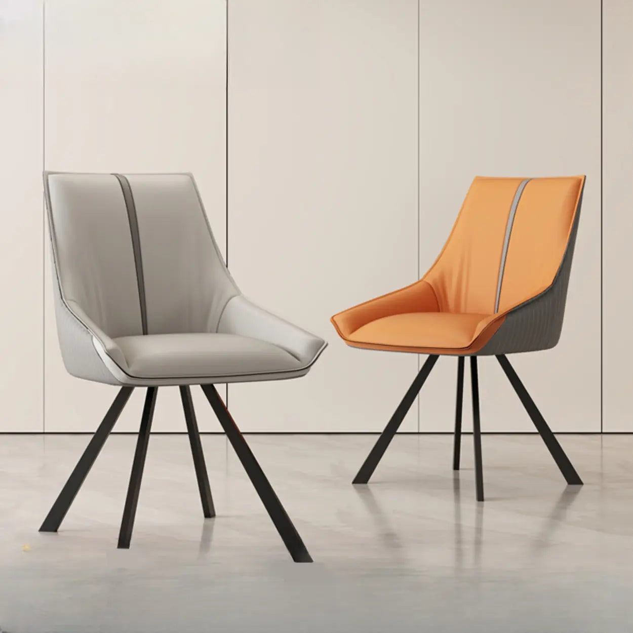 Modern Leather Accent Dining Chair