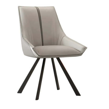 Modern Leather Accent Dining Chair