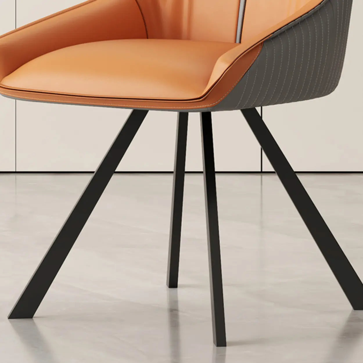 Modern Leather Accent Dining Chair