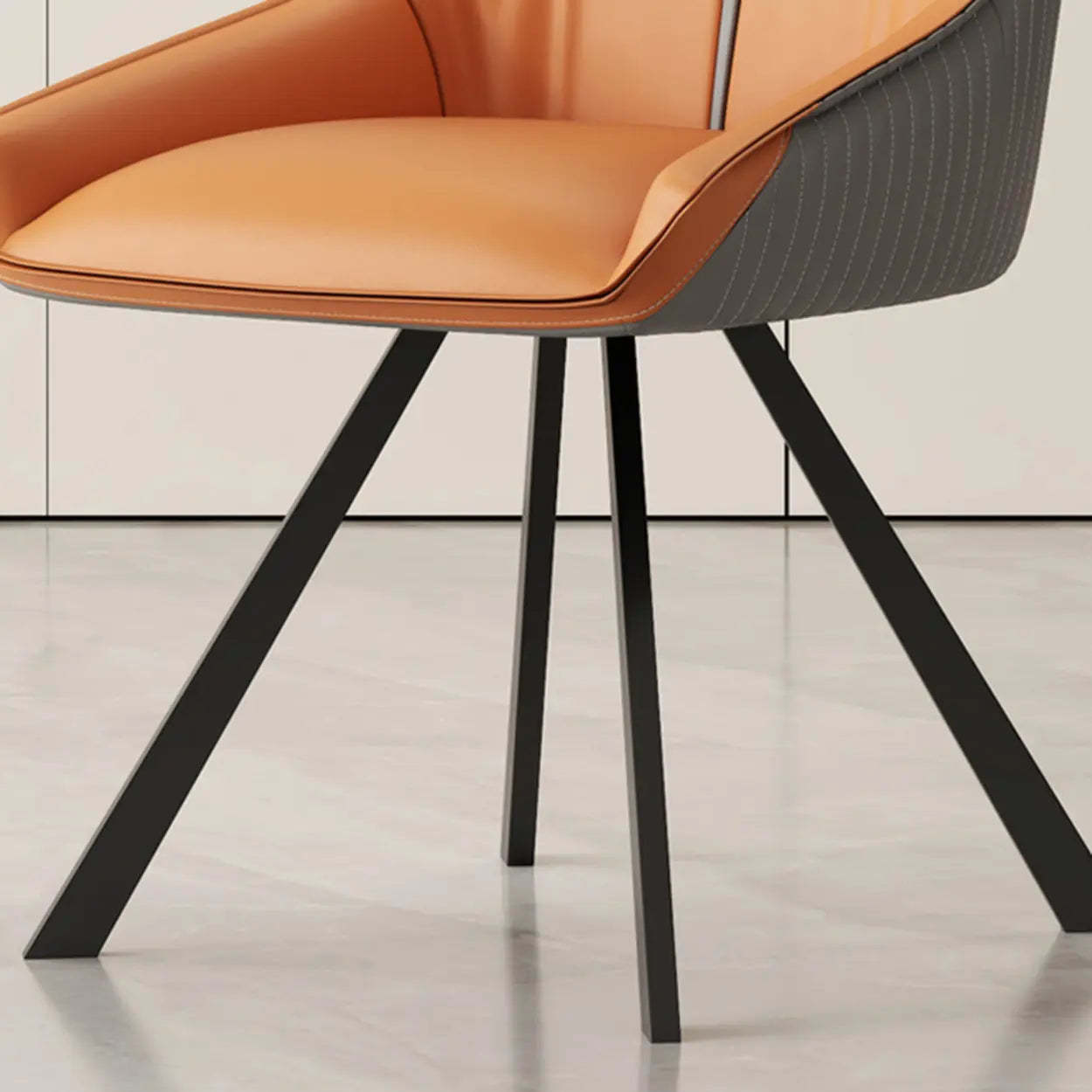 Modern Leather Accent Dining Chair