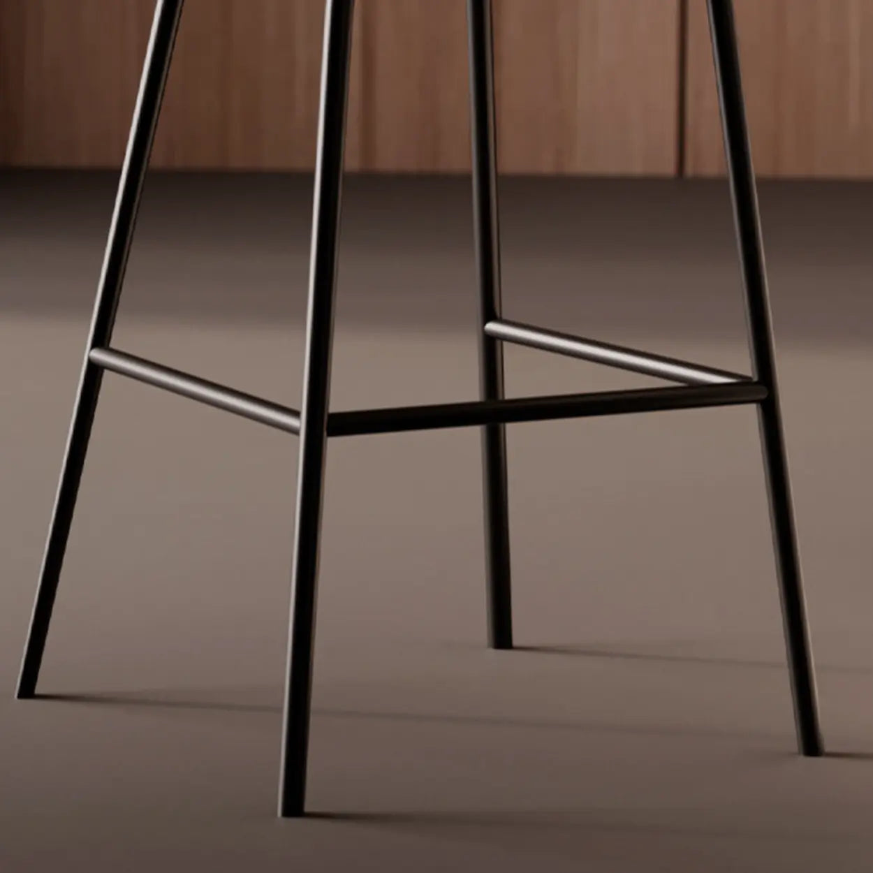 Modern Leather Bar Stool with Arm Footrest