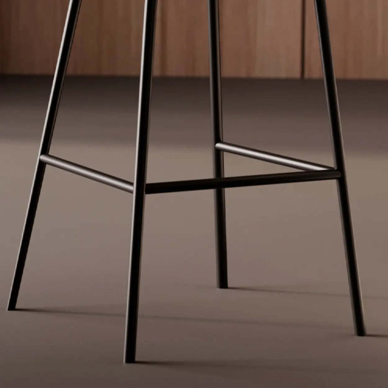 Modern Leather Bar Stool with Arm Footrest