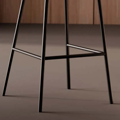 Modern Leather Bar Stool with Arm Footrest