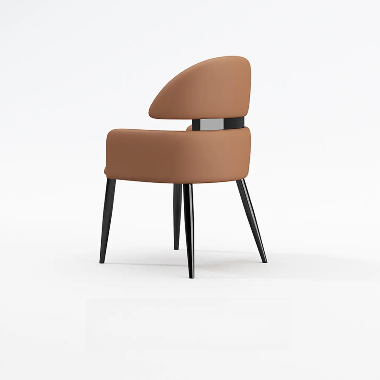 Modern Leather Dining Chair with Arms