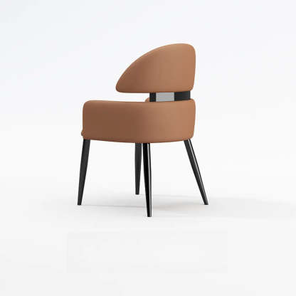 Modern Leather Dining Chair with Arms