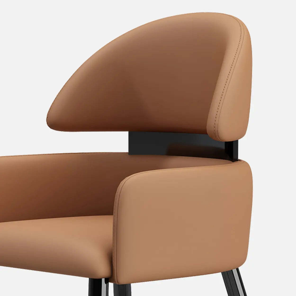 Modern Leather Dining Chair with Arms