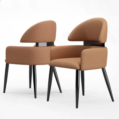 Modern Leather Dining Chair with Arms