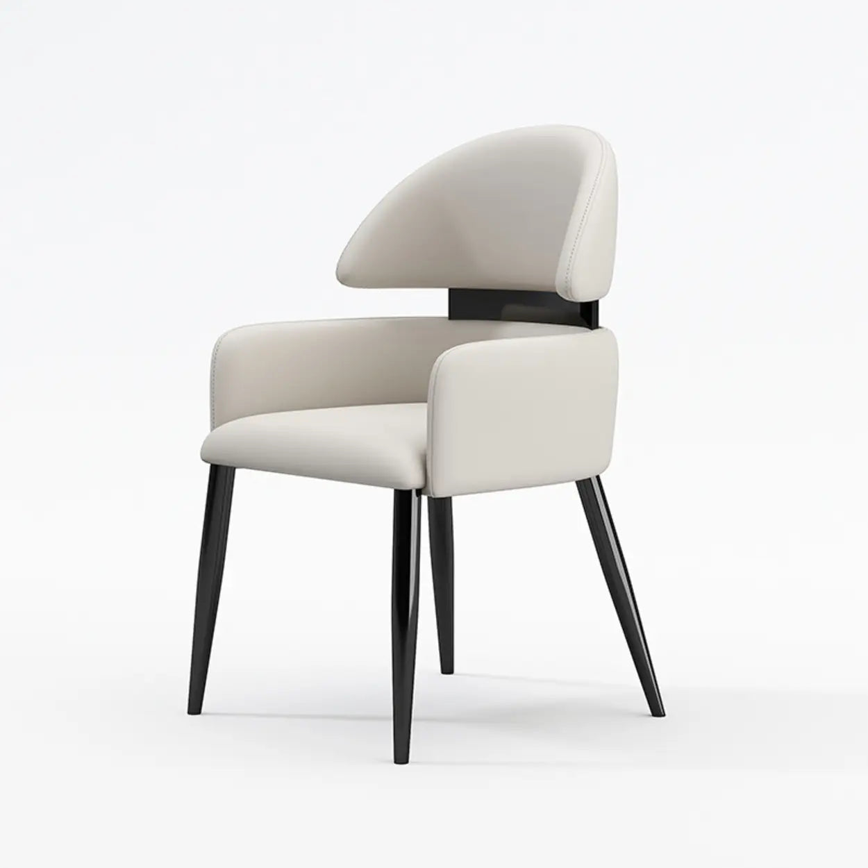 Modern Leather Dining Chair with Arms
