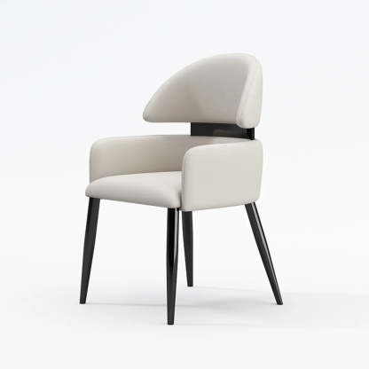 Modern Leather Dining Chair with Arms