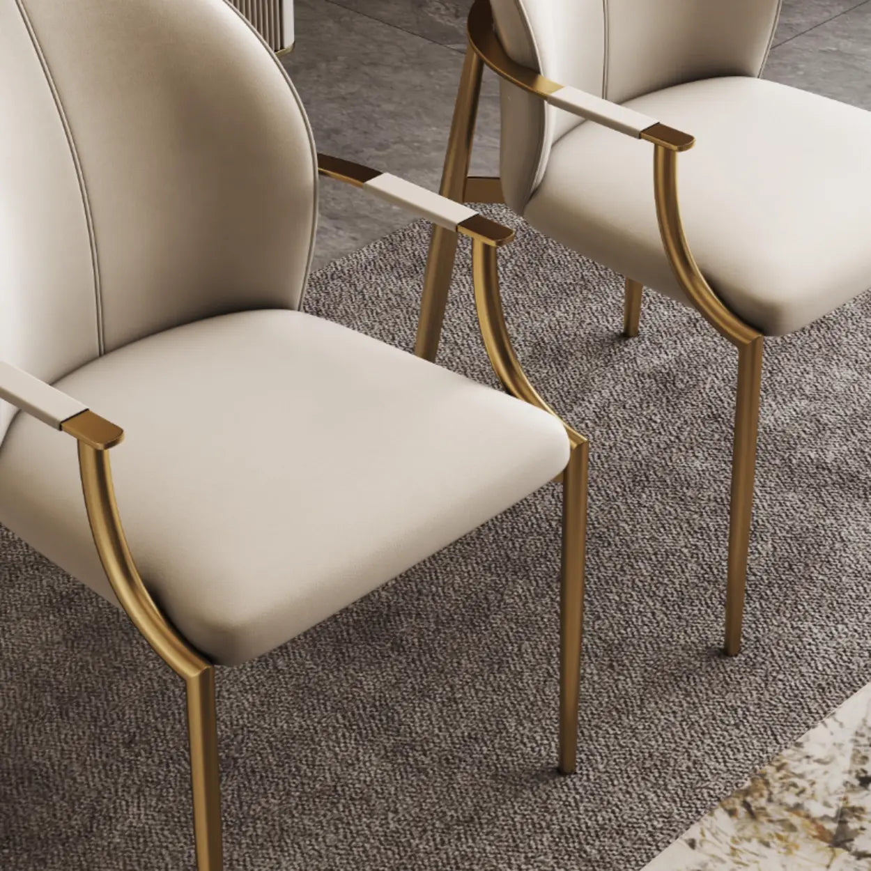 Modern Leather Ergonomic Dining Arm Chair