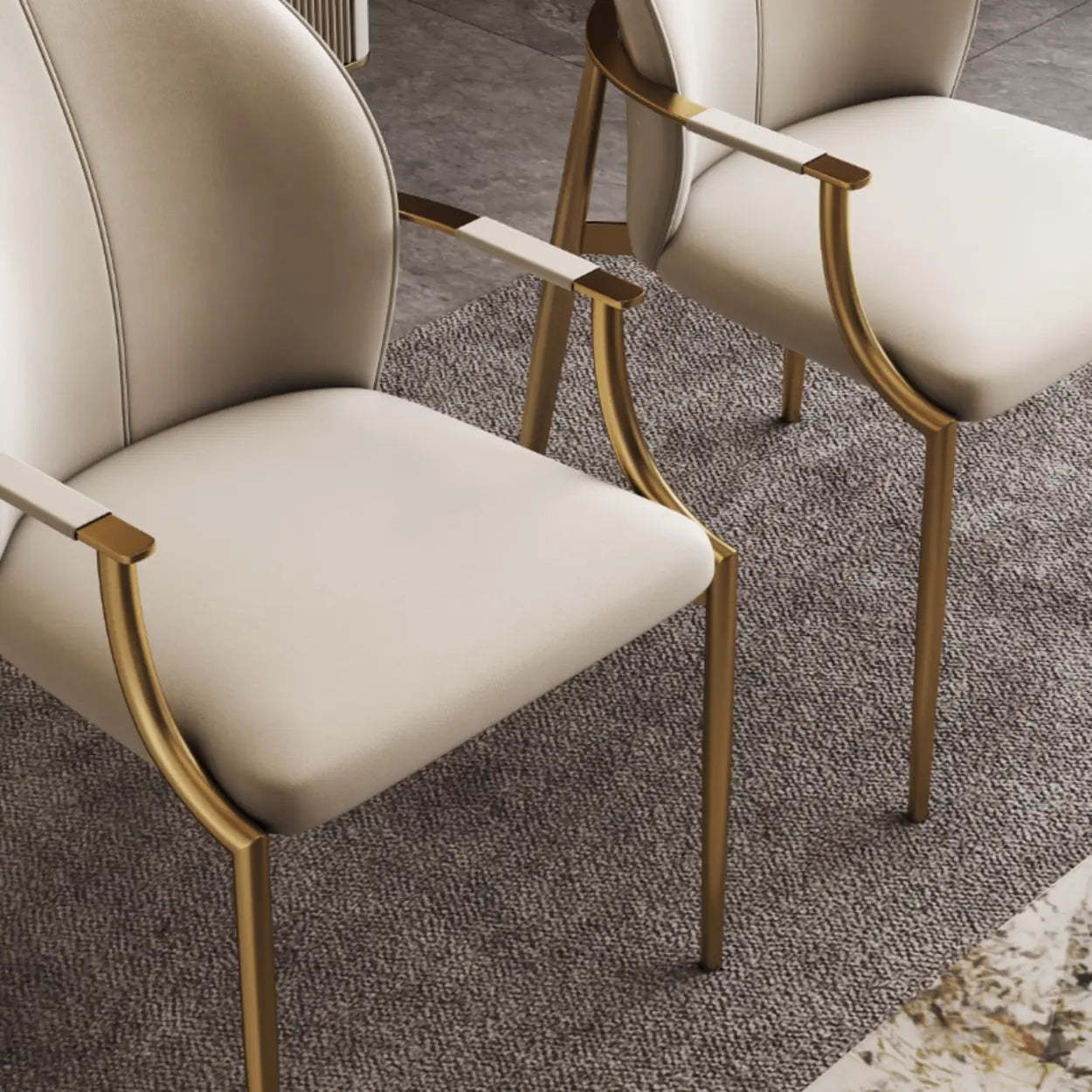 Modern Leather Ergonomic Dining Arm Chair