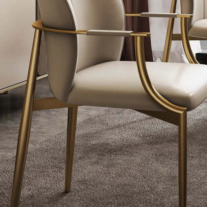 Modern Leather Ergonomic Dining Arm Chair