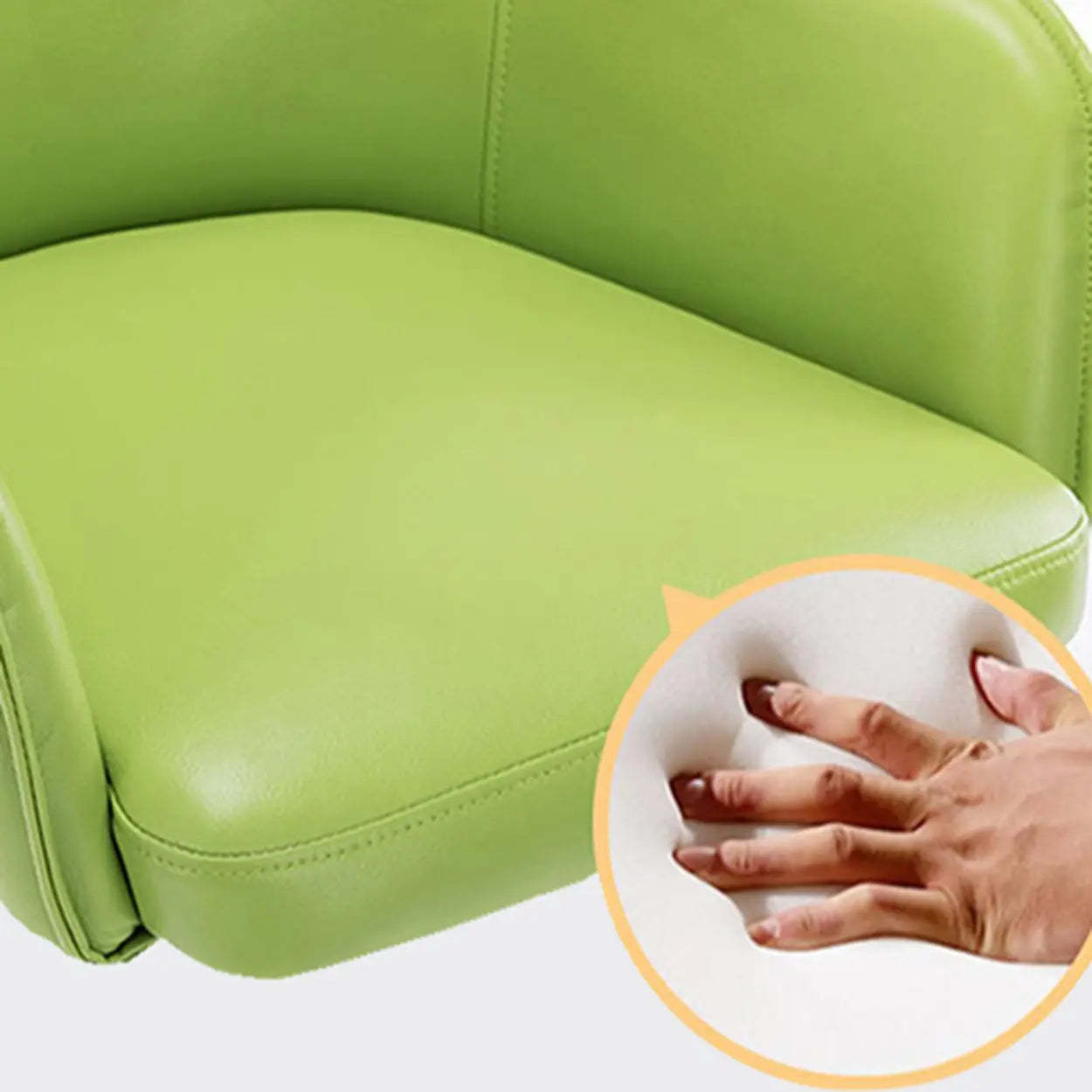 Modern Leather Swivel Dining Chair with Wood Legs